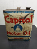 Vintage Atlantic Capitol Medium Motor Oil 2 Gallon Gas Petroleum Can-EMPTY