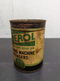 Vtg Fiberol Fibre Grease Washing Machine Wringers Grease Oil Can 1 LB Rare Metal