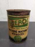 Vtg Fiberol Fibre Grease Washing Machine Wringers Grease Oil Can 1 LB Rare Metal
