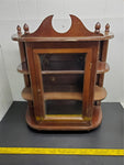Vtg Glass Front Classy Wooden Table Curio Wall Hanging Curio Cabinet Decorative