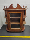 Vtg Glass Front Classy Wooden Table Curio Wall Hanging Curio Cabinet Decorative