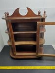 Vtg Glass Front Classy Wooden Table Curio Wall Hanging Curio Cabinet Decorative