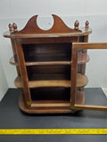 Vtg Glass Front Classy Wooden Table Curio Wall Hanging Curio Cabinet Decorative