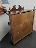 Vtg Glass Front Classy Wooden Table Curio Wall Hanging Curio Cabinet Decorative