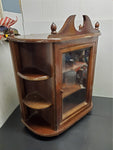 Vtg Glass Front Classy Wooden Table Curio Wall Hanging Curio Cabinet Decorative