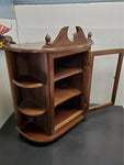 Vtg Glass Front Classy Wooden Table Curio Wall Hanging Curio Cabinet Decorative
