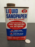 Vtg LS Miracle Liquid Sandpaper Red White Blue Self-Deglossing Unique Can 16 Oz.