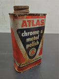 Vtg Atlas Chrome & Metal Polish Restores Brilliance 8 Oz. Can Collectibl mancave