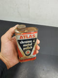 Vtg Atlas Chrome & Metal Polish Restores Brilliance 8 Oz. Can Collectibl mancave