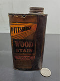 Vtg Oil Can PPG Ind Pittsburgh Plate Glass Co Wood Stain Mancave Garage 20's