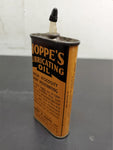 Vtg Hoppe's Lubricating Oil Lead Top 3 Ounce Tin Can Oval Mancave Garage Unique