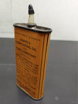Vtg Hoppe's Lubricating Oil Lead Top 3 Ounce Tin Can Oval Mancave Garage Unique