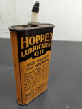 Vtg Hoppe's Lubricating Oil Lead Top 3 Ounce Tin Can Oval Mancave Garage Unique