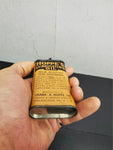 Vtg Hoppe's Lubricating Oil Lead Top 3 Ounce Tin Can Oval Mancave Garage Unique