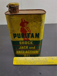 Vtg Antique Puritan Shock, Jack and Knee-Action Oil Unopened Can 32 Oz. Mancave