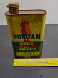 Vtg Antique Puritan Shock, Jack and Knee-Action Oil Unopened Can 32 Oz. Mancave