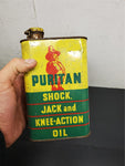 Vtg Antique Puritan Shock, Jack and Knee-Action Oil Unopened Can 32 Oz. Mancave