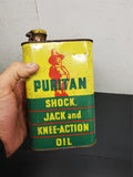 Vtg Antique Puritan Shock, Jack and Knee-Action Oil Unopened Can 32 Oz. Mancave