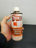 Vtg Mister Thinzit Denatured Alcohol Solvent 16 Oz Can Collectible Mancave Garag