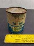 Vtg Mobil Upperlube Super 8 Oz. Automotive Top Cylinder Lube Can Mancave Garage