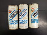 Vtg Set- 3 Gulf Gulfpride Marine-G 16 Oz Outboard Lubricant Cans Bottle Mancave