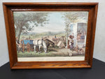 Framed Farm and Fireside Painting Copyright 1878, By Currier & Ives, NY. Reprint