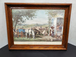 Framed Farm and Fireside Painting Copyright 1878, By Currier & Ives, NY. Reprint