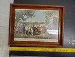 Framed Farm and Fireside Painting Copyright 1878, By Currier & Ives, NY. Reprint