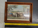 Framed Farm and Fireside Painting Copyright 1878, By Currier & Ives, NY. Reprint