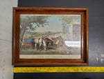 Framed Farm and Fireside Painting Copyright 1878, By Currier & Ives, NY. Reprint