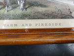Framed Farm and Fireside Painting Copyright 1878, By Currier & Ives, NY. Reprint