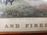 Framed Farm and Fireside Painting Copyright 1878, By Currier & Ives, NY. Reprint