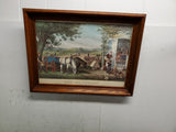 Framed Farm and Fireside Painting Copyright 1878, By Currier & Ives, NY. Reprint