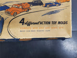 Vtg Kay Stanley's Model-Craft Molding & Coloring Set Car Set 4 Action Toy Molds