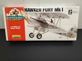 Older Lindberg British Hawker Fury MK.I BI-Plane 1/48 Scale Model Kit New #72562
