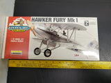 Older Lindberg British Hawker Fury MK.I BI-Plane 1/48 Scale Model Kit New #72562