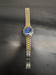 Beverly Hills Polo Club Blue Face Men's Wristwatch Gold Bezel Gold/Silver Band