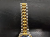 Beverly Hills Polo Club Blue Face Men's Wristwatch Gold Bezel Gold/Silver Band