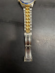 Beverly Hills Polo Club Blue Face Men's Wristwatch Gold Bezel Gold/Silver Band