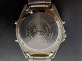Beverly Hills Polo Club Blue Face Men's Wristwatch Gold Bezel Gold/Silver Band