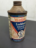 Vtg 21B Wagner Lockheed Brake Fluid Can 12 Fl Oz Empty Can Tin Bottle Mancave