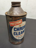 Vtg Prestone Chrome Cleaner Rust Remover Polisher 12 Oz. Can Mancave Garage Neat