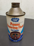 Vtg Snap Power Steering Fluid & Sealer Cone Top Can 11 Oz. Full Mancave Garage