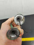 Vtg 6" Pair Metal Green White Trainset Lamp Posts Lionel Marx Dispaly O Scale
