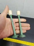 Vtg 6" Pair Metal Green White Trainset Lamp Posts Lionel Marx Dispaly O Scale
