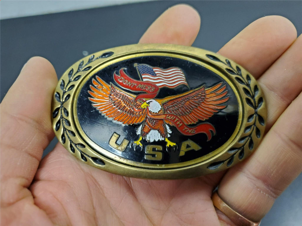 Heritage Solid Brass Eagle Belt Buckle 