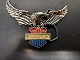 Vtg Silver Eagle Kawasaki Motor Cycles Z1 KZ GL 70's Men's Women's Belt Buckle