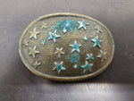 Vtg Men's/Women's Brass Star Belt Buckle Unique Collectible Patriotic USA Nice