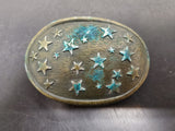 Vtg Men's/Women's Brass Star Belt Buckle Unique Collectible Patriotic USA Nice