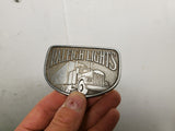 Vtg Pewter Belt Buckle Trucking Raleigh Lights Mens/Women's Accessory 18-Wheeler